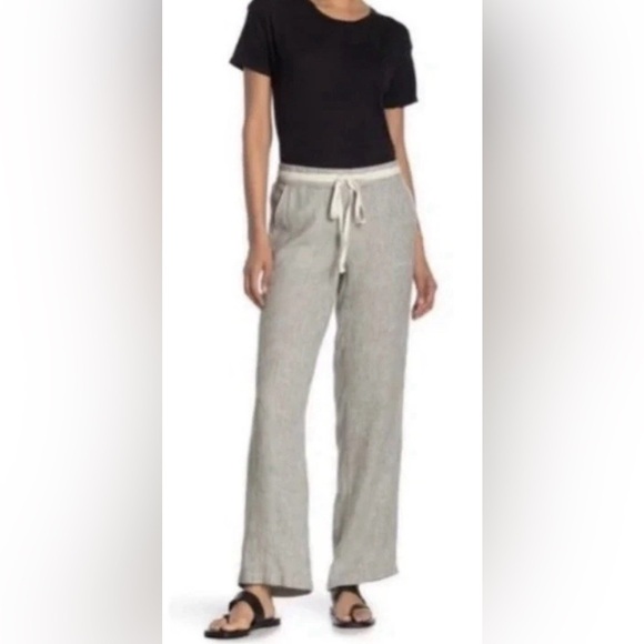 Caslon Pants - C.A.S.L.O.N Women's gray and withe striped, light and casual Sz Small